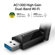 ARCHER T3U Plus AC1300 Çift Bantlı USB Yüksek Menzilli Anten ile
